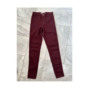 American Apparel Red High Waist Jeans